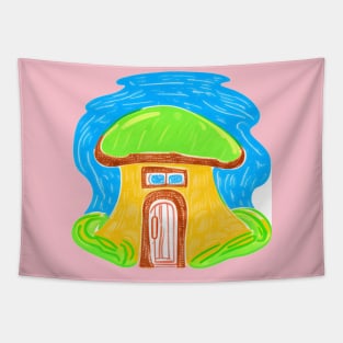 Mushroom House Tapestry