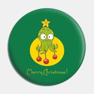 Christmas Tree Octopus Ocean Gift Pin