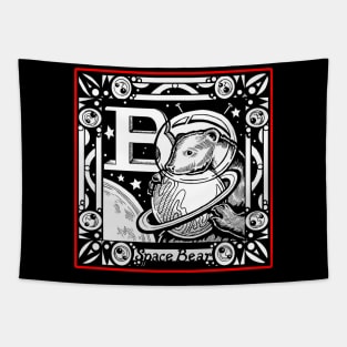 B is For Bear - Red Outlined Design Tapestry