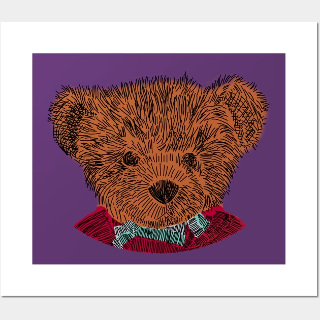 Teddy bear toy sketch Royalty Free Vector Image