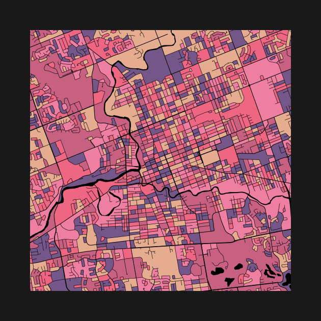 London Map Pattern in Purple & Pink by PatternMaps