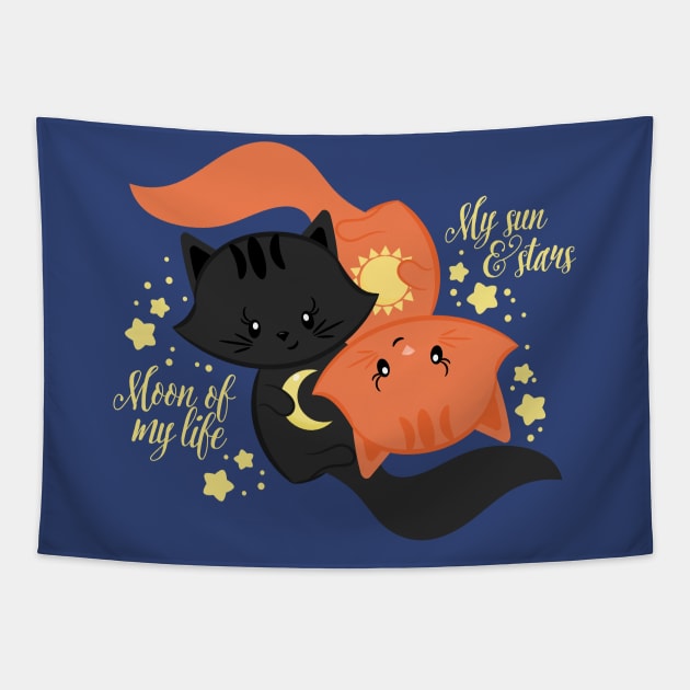 My Sun and Stars, Moon of My Life Tapestry by JessicaSawyerDesign