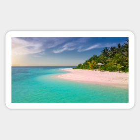 Tropical Beach Stickers Teepublic