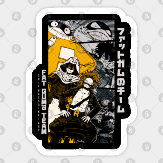 Fat Gum S Team My Hero Academia Manga Panel Design My Hero Academia Sticker Teepublic