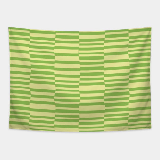 Funky Stripes in Green and Yellow Tapestry by tramasdesign