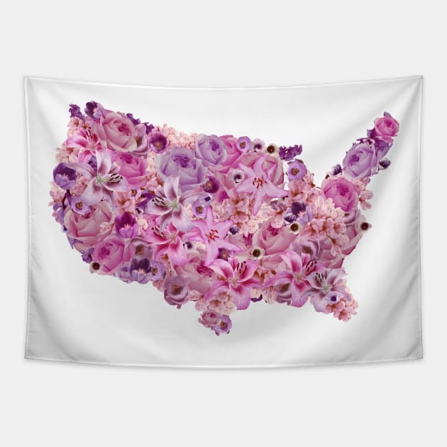 Map of America Tapestry by HayleyLaurenDesign