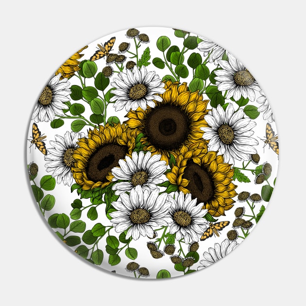 Sunflowers and daisies, summer garden 3 Pin by katerinamk