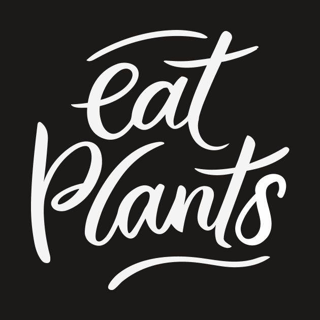 Eat Plants Handwritten Font Black and White by ravensart