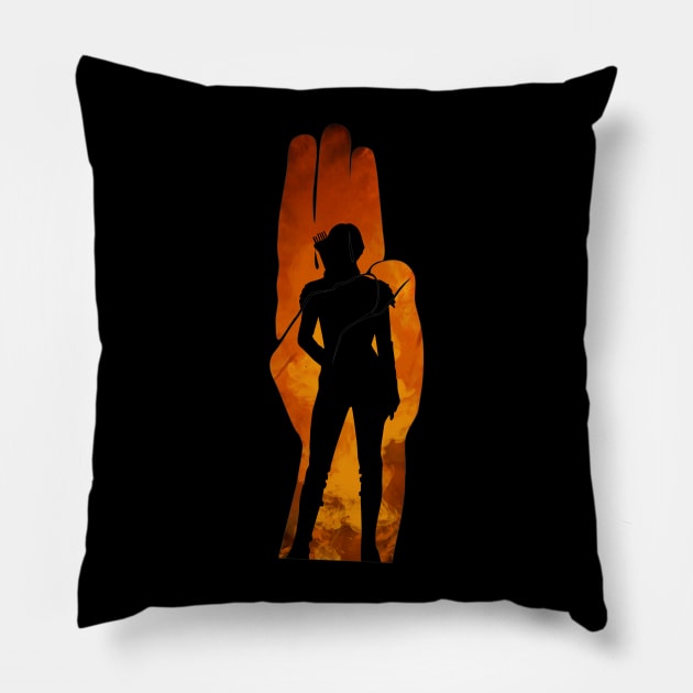 Girl on Fire Pillow by nicedrak