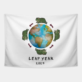 Leap Year 2024 Frog Tee Tapestry