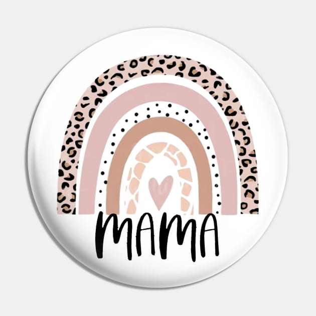 Retro Groovy Mama Rainbow Leopard Mother's Day Pin by Maddalena's