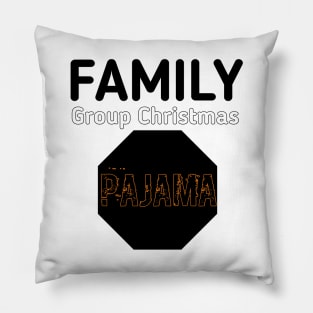 Family group christmas pajama Pillow