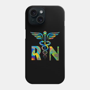 Lovely RN Registered Nurse Tie Dye Phone Case