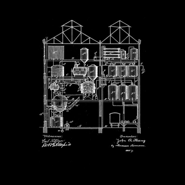 Production Device of Malt Liquors Vintage Patent Drawing by TheYoungDesigns