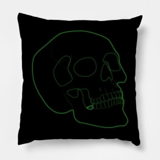 Neon Skull Green Pillow