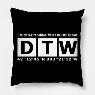 DTW Airport, Detroit Metropolitan Wayne County Airport Pillow