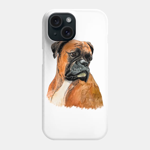 boxer portrait Phone Case by VicaVeresk