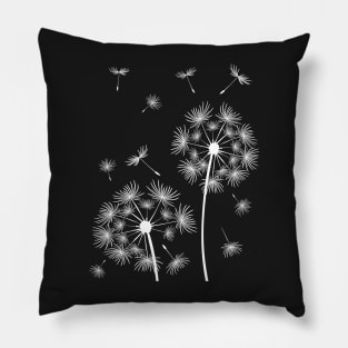 Dandelions floating free Pillow