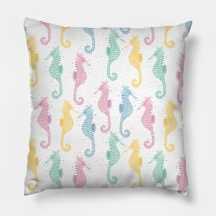 Colorful Seahorse | Hand drawn summer design Pillow