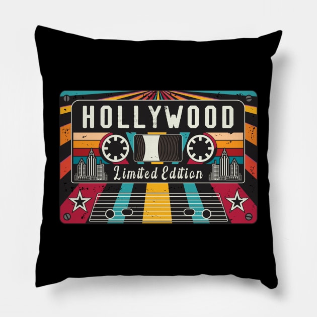 Vintage Hollywood City Pillow by Vintagety
