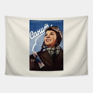 Sanit Tooth Paste Russia Vintage Poster 1938 Tapestry