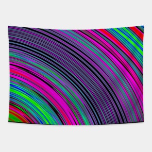 Abstract Colorful Purple Curved Stripes Tapestry