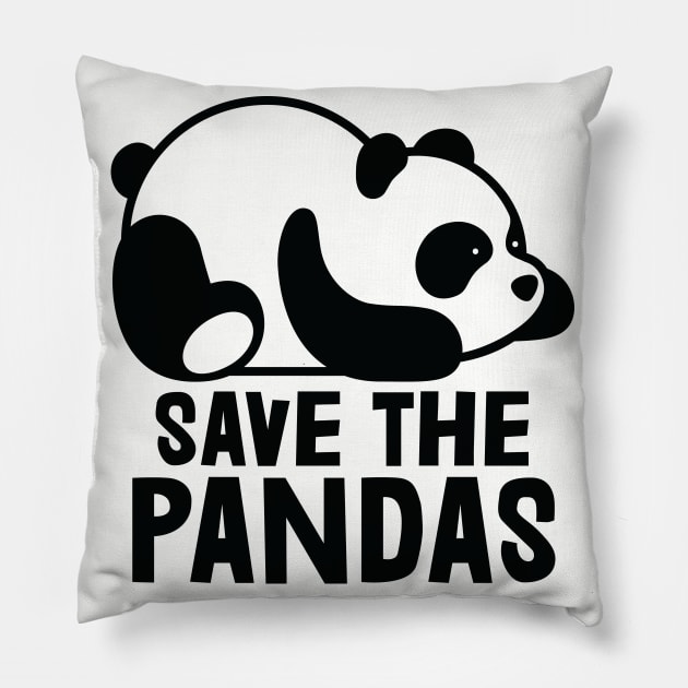 Save the Pandas Earth Day Every Day Pillow by busines_night