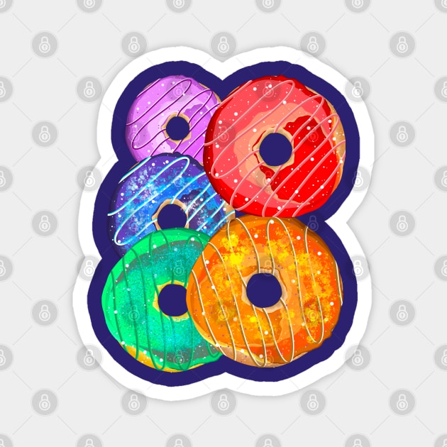 Rainbow Donuts 1 Magnet by Miruna Mares