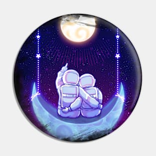 Astronaut Couple Pin