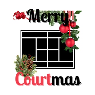 Merry Courtmas Christmas Tennis T-Shirt