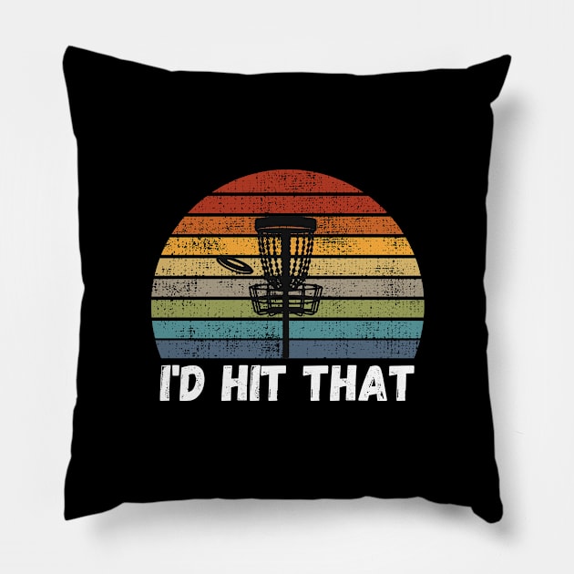 Funny Vintage Retro Frisbee Golf Disc Sport Pillow by maxdax