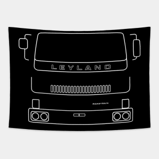 Leyland T45 Roadtrain 1980s classic truck outline graphic (white) Tapestry