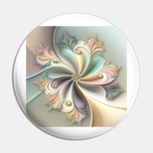 A Fractal Design in Subtle Pastel Colors Pin