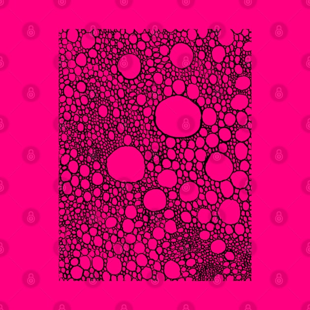 Dots pattern / circle pattern (black on fuchsia) by Saputello