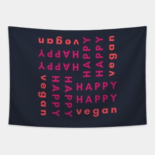 Happy Vegan, Fun Text Based Design Tapestry