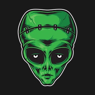 Cool Green Alien Head Costume T-Shirt