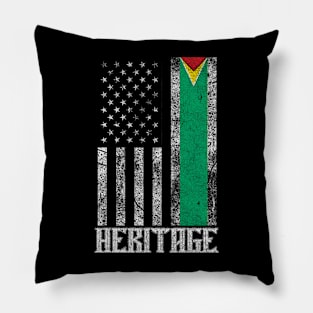 Guyana Hispanic Heritage destressed flag Pillow