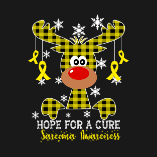 Reindeer Hope For A Cure Sarcoma  Awareness Christmas T-Shirt