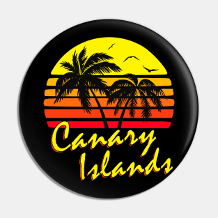 Canary Islands Retro Sunset Pin