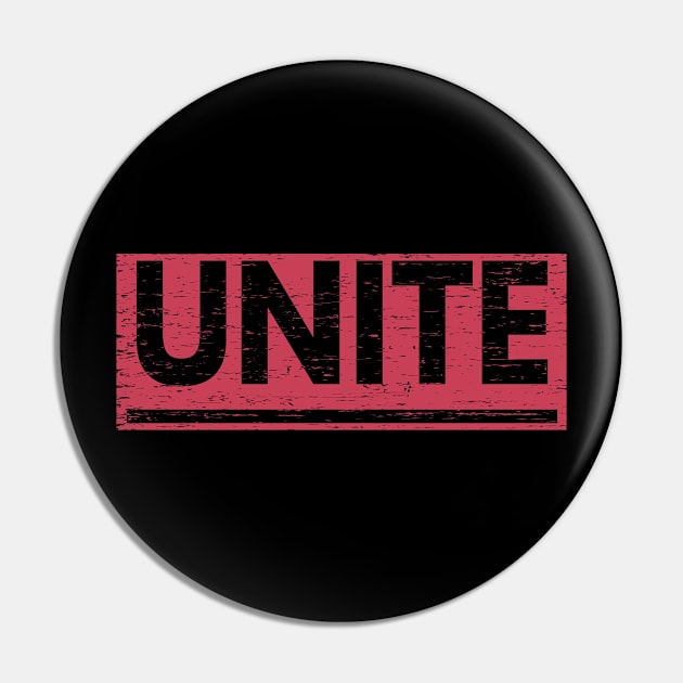 Unite! Typography Red Pin by ebayson74@gmail.com