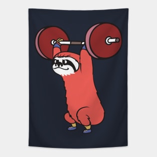 The snach weighlifting sloth Tapestry