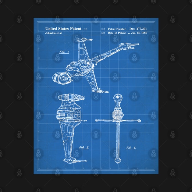 Sci-Fi Movies Patent - Science Fiction Fan Space Ship Art Art - Blueprint by patentpress