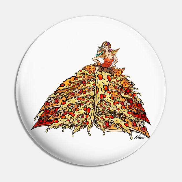 Pizza Peacock Mermaid Dress Pin by notsniwart