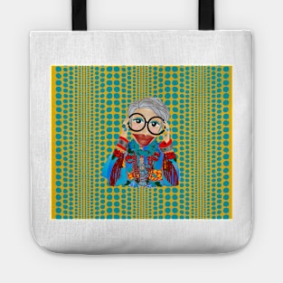 A chic Turquoise Iris Apfel inspired Items Tote