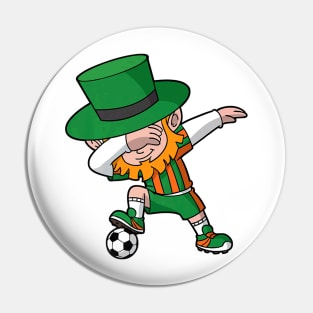 Dabbing Leprechaun Soccer Irish St Patricks Day Dab Pin