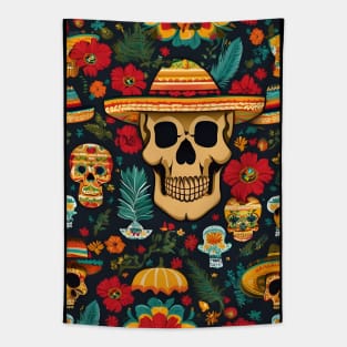 Cinco de Mayo skull pattern Tapestry