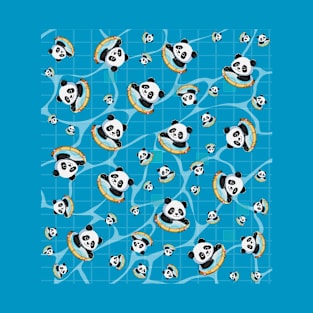 Summer Vibes: Adorable Panda Chillin' on a Pool Float T-Shirt