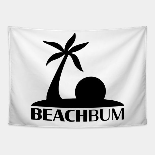 Beach Bum: Island (Stacked Black) Tapestry by Long Legs Design