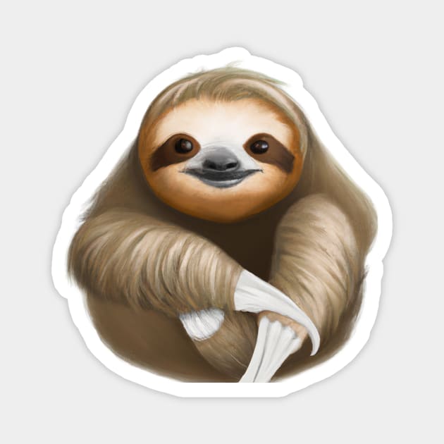 Cute Sloth Drawing Magnet by Play Zoo