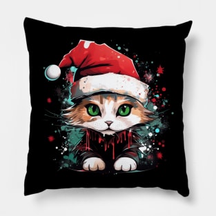 Christmas Cat - Winter Holiday Gift Pillow